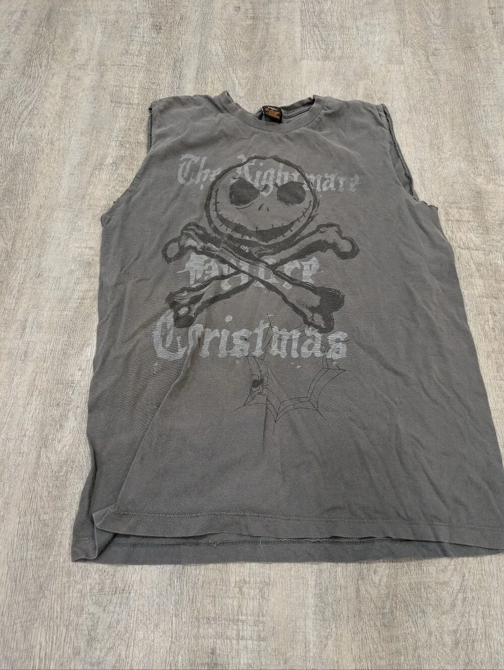 Tim Burton's The Night Before Christmas Skull Cut-off Tank Top Size Large